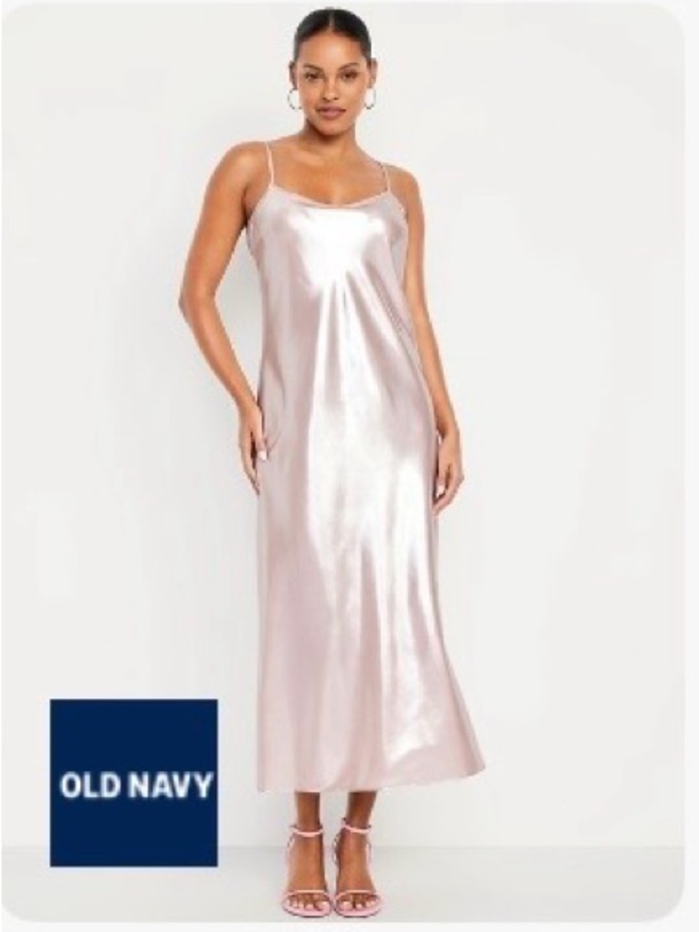 Old Navy Women's Satin Slip Dress in Light Pink SP